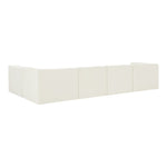 Rummi Velvet Performance Fabric Upholstered 5pc. Modular Sectional in Cream