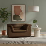 Cascade Velvet Upholstered Chair in Brown