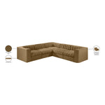 Rummi Velvet Performance Fabric Upholstered 5pc. Modular Sectional in Saddle