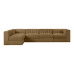 Rummi Velvet Performance Fabric Upholstered 5pc. Modular Sectional in Saddle