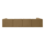 Rummi Velvet Performance Fabric Upholstered 5pc. Modular Sectional in Saddle