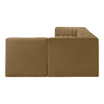 Rummi Velvet Performance Fabric Upholstered 5pc. Modular Sectional in Saddle