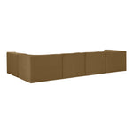 Rummi Velvet Performance Fabric Upholstered 5pc. Modular Sectional in Saddle