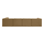 Rummi Velvet Performance Fabric Upholstered 5pc. Modular Sectional in Saddle