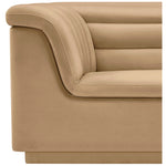Cascade Velvet Upholstered Chair in Camel