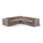 Rummi Velvet Performance Fabric Upholstered 5pc. Modular Sectional in Taupe