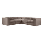 Rummi Velvet Performance Fabric Upholstered 5pc. Modular Sectional in Taupe