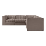 Rummi Velvet Performance Fabric Upholstered 5pc. Modular Sectional in Taupe