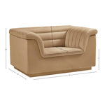 Cascade Velvet Upholstered Chair in Camel