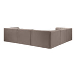 Rummi Velvet Performance Fabric Upholstered 5pc. Modular Sectional in Taupe