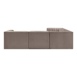 Rummi Velvet Performance Fabric Upholstered 5pc. Modular Sectional in Taupe