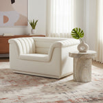 Cascade Velvet Upholstered Chair in Cream