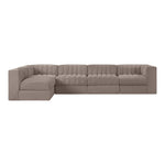 Rummi Velvet Performance Fabric Upholstered 5pc. Modular Sectional in Taupe