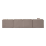Rummi Velvet Performance Fabric Upholstered 5pc. Modular Sectional in Taupe