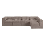 Rummi Velvet Performance Fabric Upholstered 5pc. Modular Sectional in Taupe