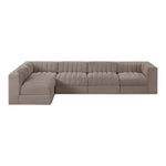 Rummi Velvet Performance Fabric Upholstered 5pc. Modular Sectional in Taupe