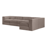 Rummi Velvet Performance Fabric Upholstered 5pc. Modular Sectional in Taupe
