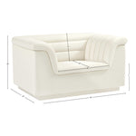 Cascade Velvet Upholstered Chair in Cream