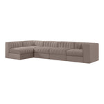 Rummi Velvet Performance Fabric Upholstered 5pc. Modular Sectional in Taupe