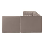 Rummi Velvet Performance Fabric Upholstered 5pc. Modular Sectional in Taupe