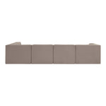 Rummi Velvet Performance Fabric Upholstered 5pc. Modular Sectional in Taupe