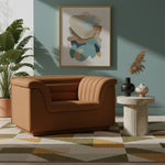 Cascade Velvet Upholstered Chair in Saddle
