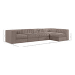 Rummi Velvet Performance Fabric Upholstered 5pc. Modular Sectional in Taupe