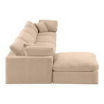 Comfy 158" Velvet Upholstered 5pc. Modular Sectional in Beige
