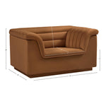 Cascade Velvet Upholstered Chair in Saddle
