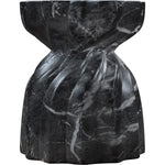 Caserta Marble Finish Concrete Indoor / Outdoor End Table in Black