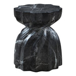 Caserta Marble Finish Concrete Indoor / Outdoor End Table in Black
