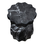 Caserta Marble Finish Concrete Indoor / Outdoor End Table in Black