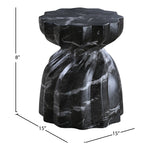 Caserta Marble Finish Concrete Indoor / Outdoor End Table in Black