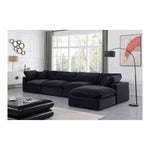 Comfy 158" Velvet Upholstered 5pc. Modular Sectional in Black