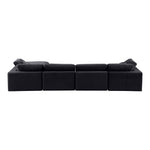 Comfy 158" Velvet Upholstered 5pc. Modular Sectional in Black