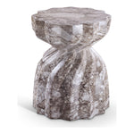 Caserta Marble Finish Concrete Indoor / Outdoor End Table in Brown