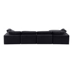 Comfy 158" Velvet Upholstered 5pc. Modular Sectional in Black