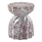 Caserta Marble Finish Concrete Indoor / Outdoor End Table in Brown