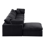 Comfy 158" Velvet Upholstered 5pc. Modular Sectional in Black