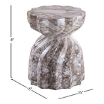Caserta Marble Finish Concrete Indoor / Outdoor End Table in Brown