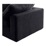 Comfy 158" Velvet Upholstered 5pc. Modular Sectional in Black