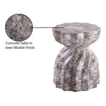Caserta Marble Finish Concrete Indoor / Outdoor End Table in Brown