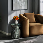 Caserta Marble Finish Concrete Indoor / Outdoor End Table in Green