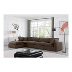 Comfy 158" Velvet Upholstered 5pc. Modular Sectional in Brown