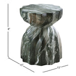 Caserta Marble Finish Concrete Indoor / Outdoor End Table in Green
