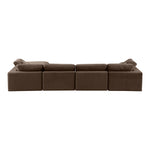 Comfy 158" Velvet Upholstered 5pc. Modular Sectional in Brown