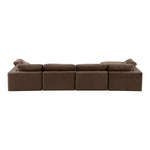 Comfy 158" Velvet Upholstered 5pc. Modular Sectional in Brown