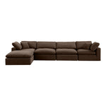 Comfy 158" Velvet Upholstered 5pc. Modular Sectional in Brown