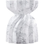 Caserta Marble Finish Concrete Indoor / Outdoor End Table in White