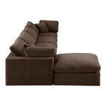 Comfy 158" Velvet Upholstered 5pc. Modular Sectional in Brown